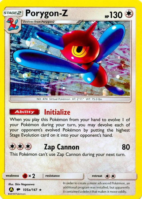 Porygon-Z #105a/147 Holofoil Pokémon card from Alternate Art Promos