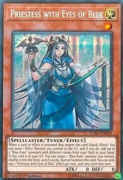 Priestess with Eyes of Blue LCKC-EN016 1st Edition Yu-Gi-Oh card from Legendary Collection Kaiba
