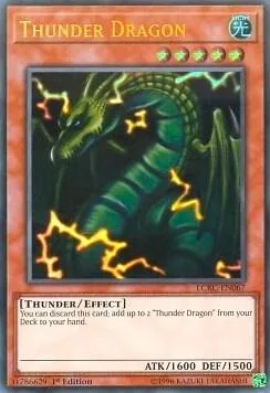Thunder Dragon LCKC-EN067 LC06 Unlimited Yu-Gi-Oh card from Legendary Collection Kaiba