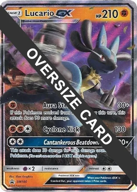 Lucario GX #SM100 Holofoil Pokémon card from Jumbo Cards