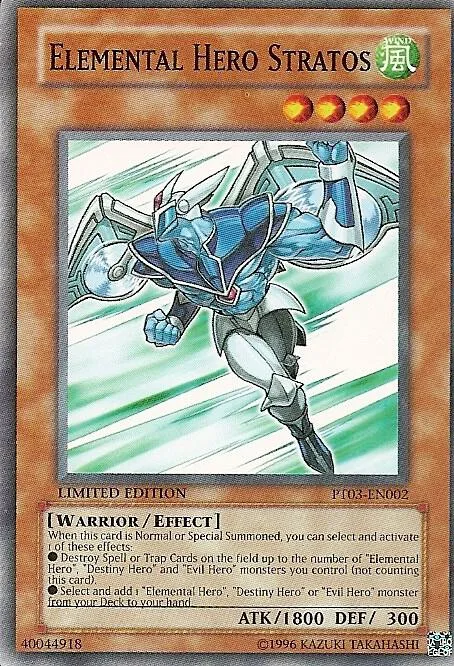Elemental HERO Stratos PT03-EN002 Yu-Gi-Oh card from Pharaoh Tour Promos