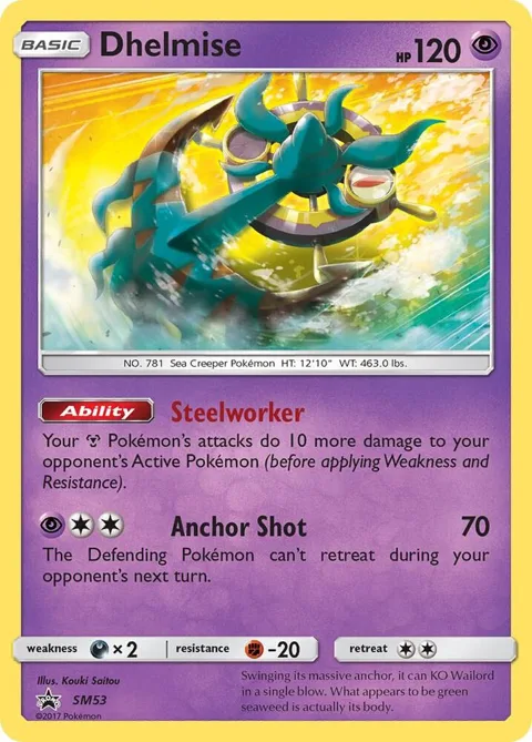 Dhelmise #SM53 Holofoil Pokémon card from SM Promos