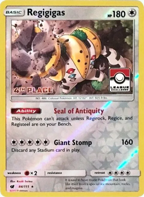 Regigigas - 84/111 League Challenge [4th Place] #084/111 Reverse Holofoil Pokémon card from League & Championship Cards