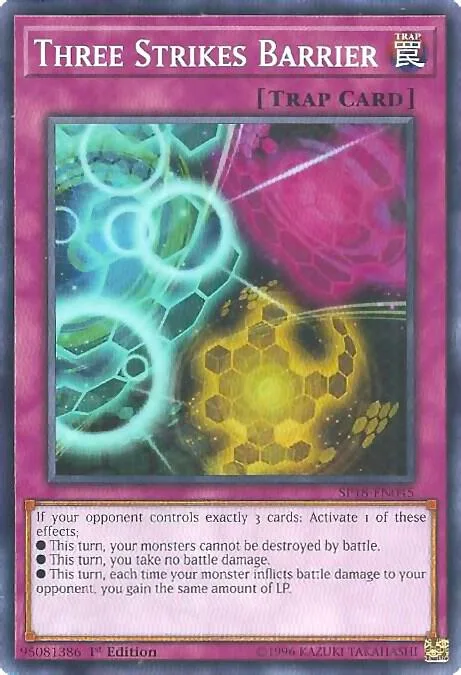 Three Strikes Barrier SP18-EN045 Yu-Gi-Oh card from Star Pack VRAINS