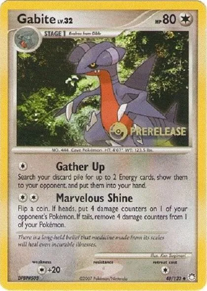 Gabite - 48/124 Prerelease #48/124 Pokémon card from Diamond and Pearl Promos