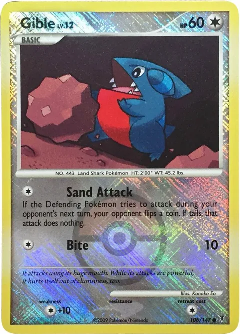 Gible - 106/147 Championship Promo #106/147 Reverse Holofoil Pokémon card from League & Championship Cards