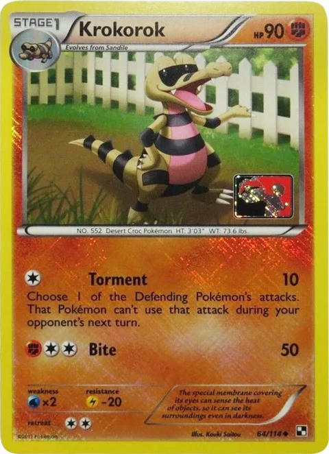Krokorok - 64/114 League Promo #064/114 Reverse Holofoil Pokémon card from League & Championship Cards