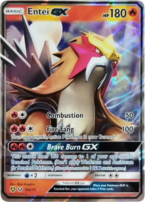 Entei GX - 10a/73 #010a/073 Holofoil Pokémon card from Alternate Art Promos
