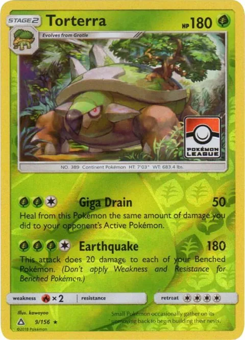 Torterra - 9/156 Pokemon League #009/156 Reverse Holofoil Pokémon card from League & Championship Cards