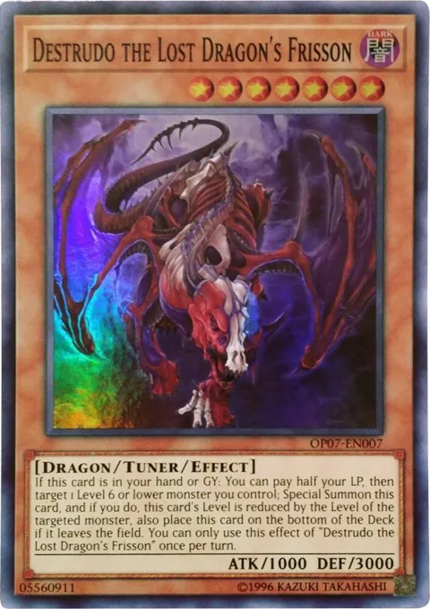 Destrudo the Lost Dragon's Frisson OP07-EN007 Yu-Gi-Oh card from OTS Tournament Pack 7
