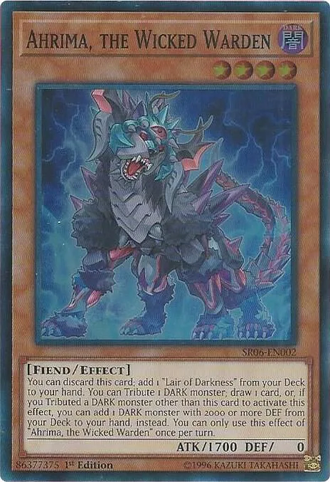 Ahrima, the Wicked Warden SR06-EN002 Yu-Gi-Oh card from Structure Deck: Lair of Darkness