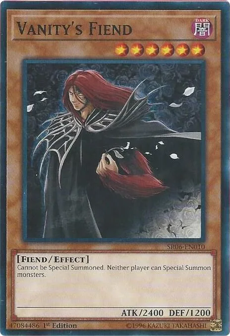 Vanity's Fiend SR06-EN010 Yu-Gi-Oh card from Structure Deck: Lair of Darkness