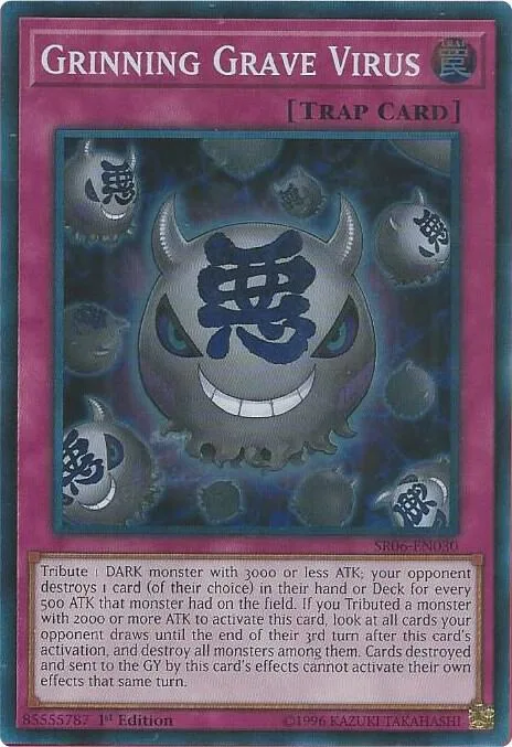 Grinning Grave Virus SR06-EN030 Yu-Gi-Oh card from Structure Deck: Lair of Darkness