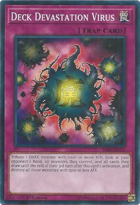 Deck Devastation Virus SR06-EN032 Yu-Gi-Oh card from Structure Deck: Lair of Darkness