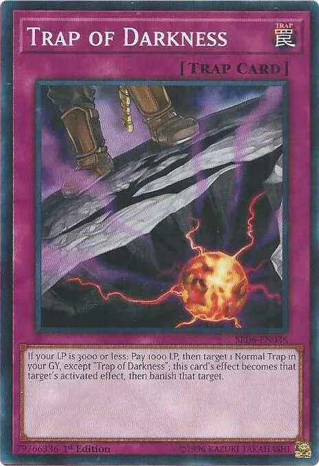 Trap of Darkness SR06-EN036 Yu-Gi-Oh card from Structure Deck: Lair of Darkness