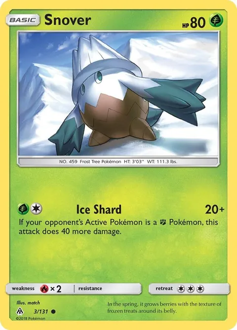 Snover #3/131 Reverse Holofoil Pokémon card from SM - Forbidden Light