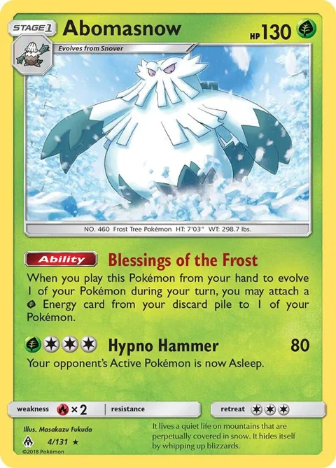 Abomasnow #4/131 Pokémon card from SM - Forbidden Light