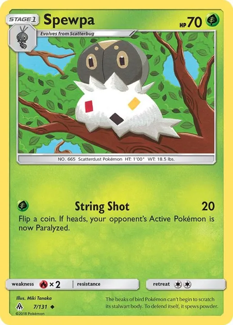 Spewpa #7/131 Reverse Holofoil Pokémon card from SM - Forbidden Light