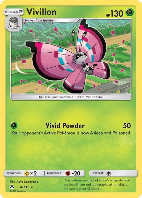 Vivillon #8/131 Pokémon card from SM - Forbidden Light