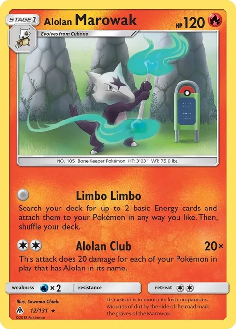 Alolan Marowak #12/131 Reverse Holofoil Pokémon card from SM - Forbidden Light