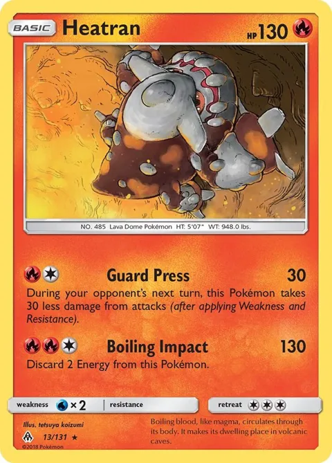 Heatran #13/131 Pokémon card from SM - Forbidden Light