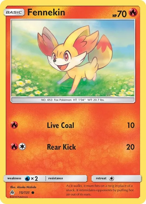 Fennekin 15 #15/131 Reverse Holofoil Pokémon card from SM - Forbidden Light