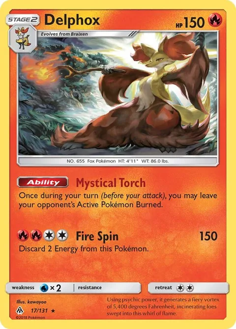 Delphox #17/131 Holofoil Pokémon card from SM - Forbidden Light