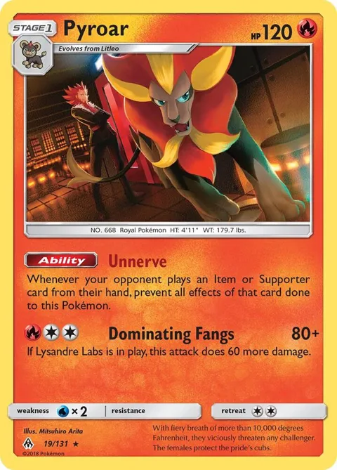 Pyroar #19/131 Reverse Holofoil Pokémon card from SM - Forbidden Light