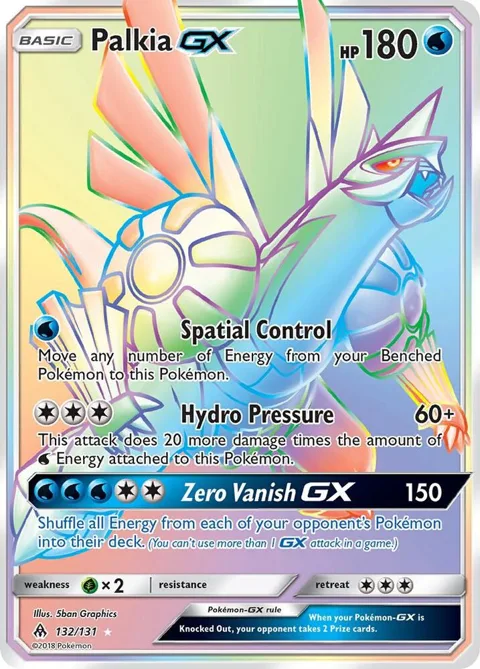 Palkia GX Secret Rare #132/131 Holofoil Pokémon card from SM - Forbidden Light