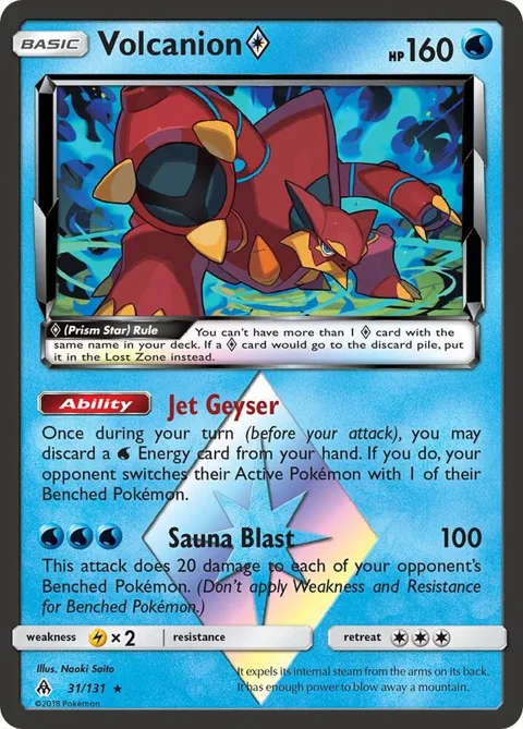 Volcanion Prism Star #31/131 Holofoil Pokémon card from SM - Forbidden Light