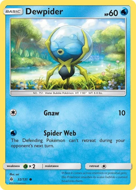Dewpider #32/131 Reverse Holofoil Pokémon card from SM - Forbidden Light