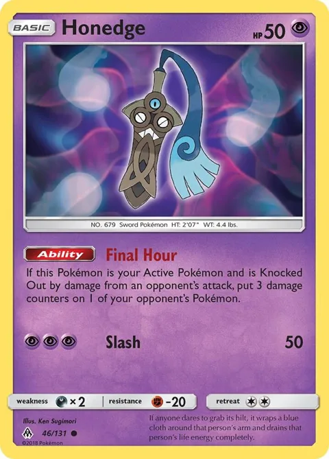 Honedge 46 #46/131 Pokémon card from SM - Forbidden Light