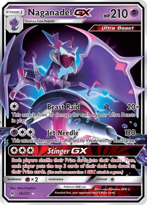 Naganadel GX #56/131 Holofoil Pokémon card from SM - Forbidden Light