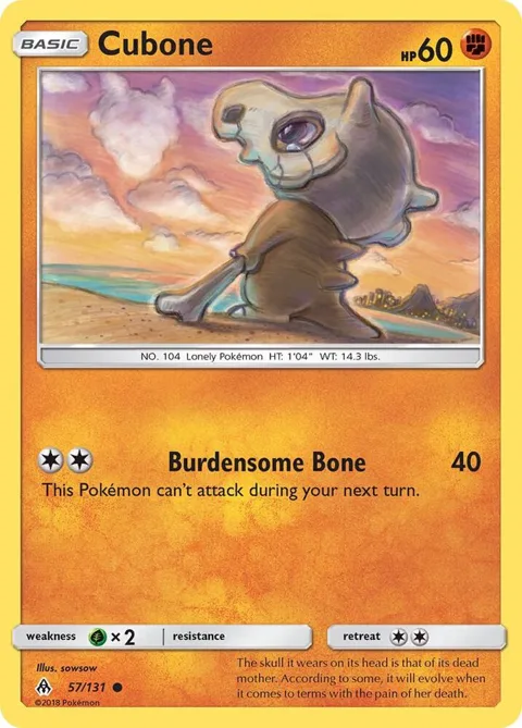 Cubone #57/131 Reverse Holofoil Pokémon card from SM - Forbidden Light
