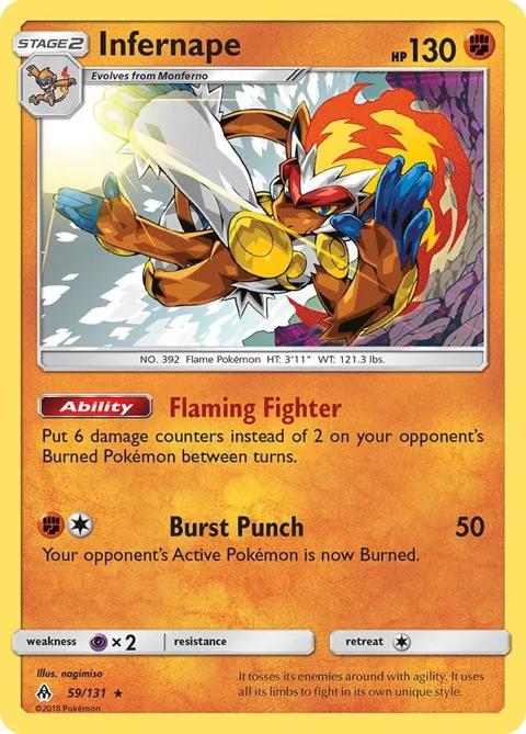Infernape #59/131 Holofoil Pokémon card from SM - Forbidden Light