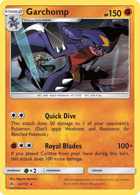 Garchomp #62/131 Reverse Holofoil Pokémon card from SM - Forbidden Light