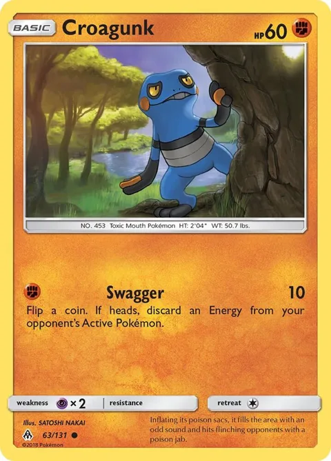 Croagunk #63/131 Pokémon card from SM - Forbidden Light