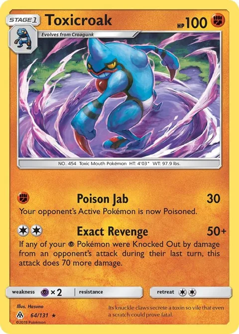 Toxicroak #64/131 Pokémon card from SM - Forbidden Light