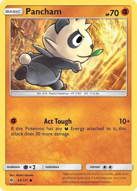 Pancham #65/131 Pokémon card from SM - Forbidden Light