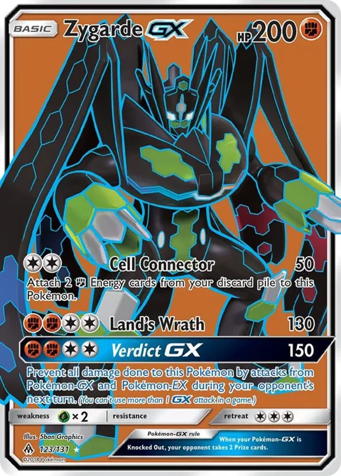 Zygarde GX Full Art #123/131 Holofoil Pokémon card from SM - Forbidden Light