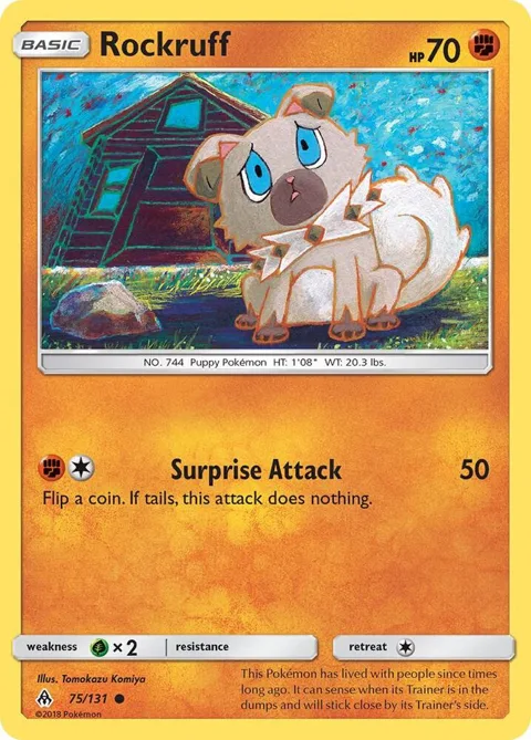 Rockruff #75/131 Reverse Holofoil Pokémon card from SM - Forbidden Light