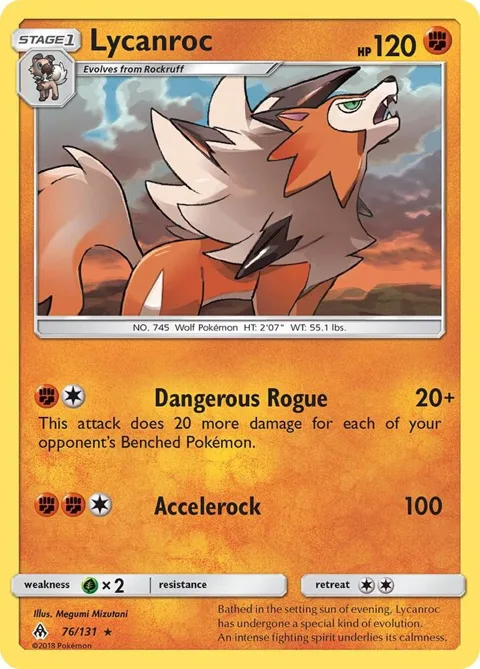 Lycanroc #76/131 Pokémon card from SM - Forbidden Light