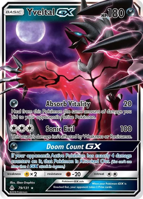 Yveltal GX #79/131 Holofoil Pokémon card from SM - Forbidden Light