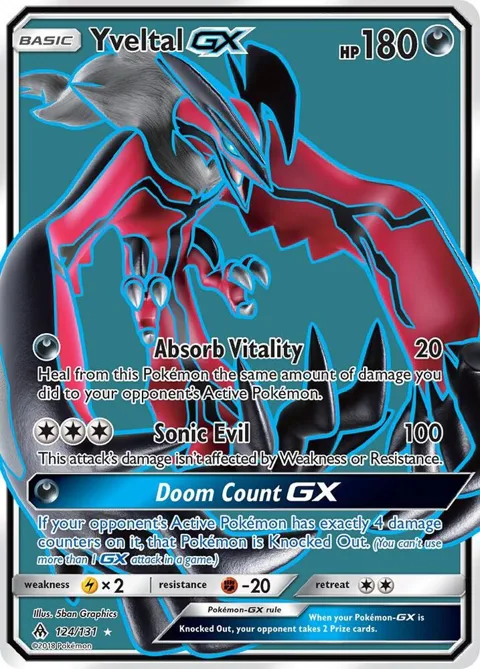 Yveltal GX Full Art #124/131 Holofoil Pokémon card from SM - Forbidden Light