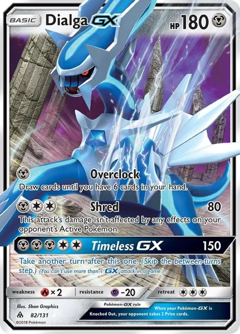 Dialga GX #82/131 Holofoil Pokémon card from SM - Forbidden Light