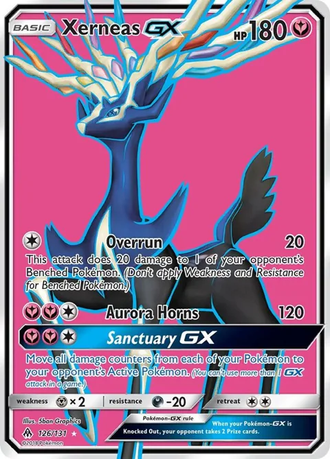 Xerneas GX Full Art #126/131 Holofoil Pokémon card from SM - Forbidden Light