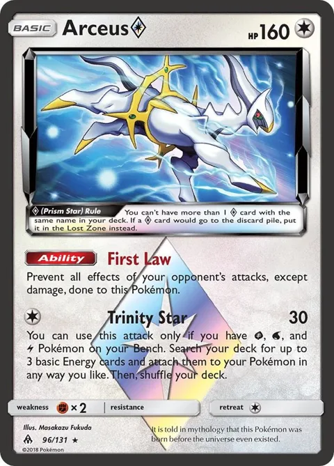 Arceus Prism Star #96/131 Holofoil Pokémon card from SM - Forbidden Light