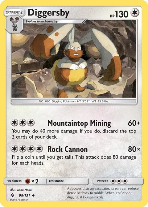 Diggersby #98/131 Pokémon card from SM - Forbidden Light