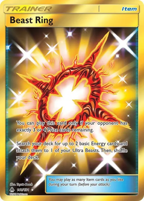 Beast Ring Secret Rare #141/131 Holofoil Pokémon card from SM - Forbidden Light