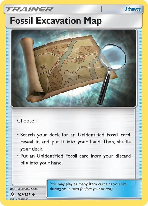 Fossil Excavation Map #107/131 Reverse Holofoil Pokémon card from SM - Forbidden Light